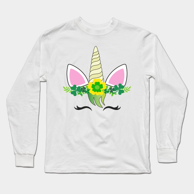 Rainbow Unicorn St Patricks Day Leprechaun Lepricorn Long Sleeve T-Shirt by Pannolinno